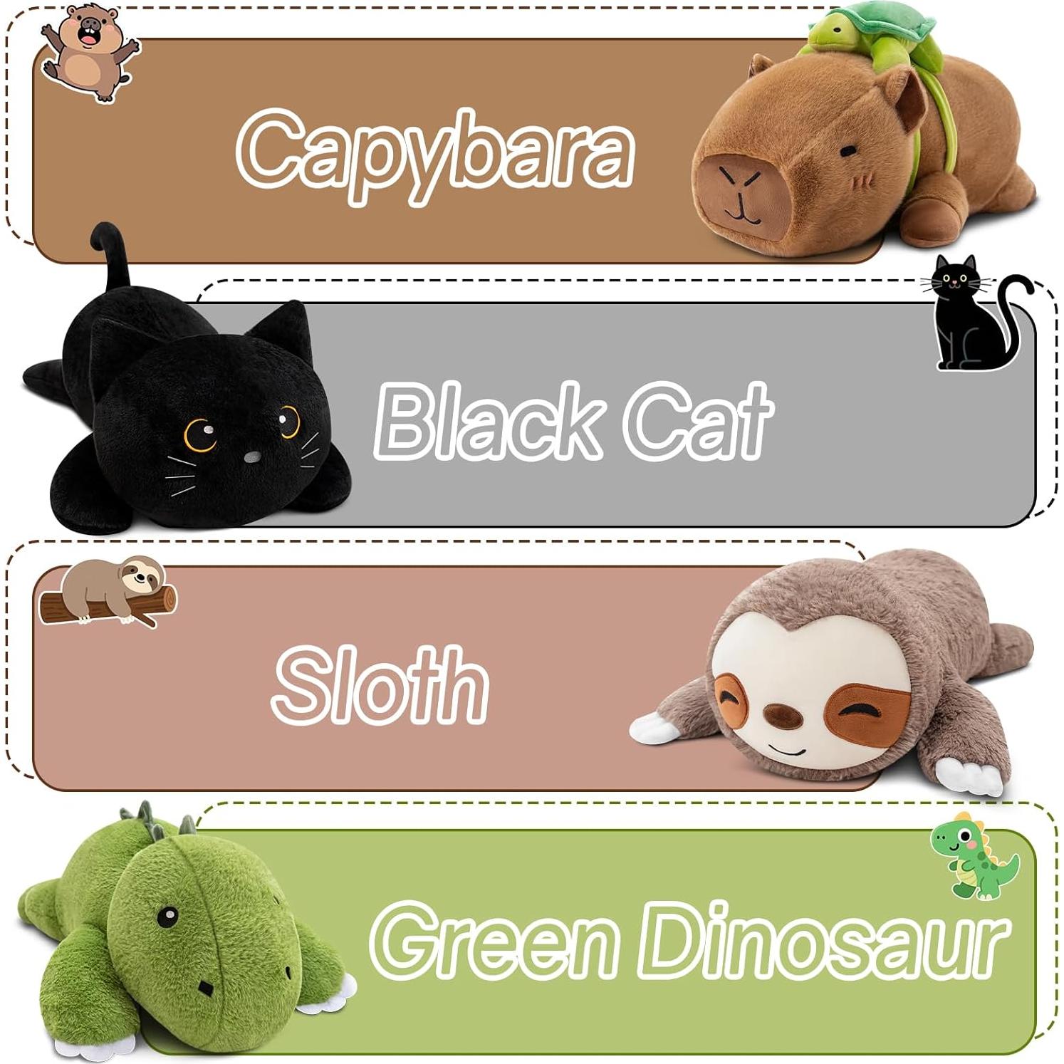 Gato Negro de Peluche con Peso SQEQE 25 cm para Alivio del Estrés