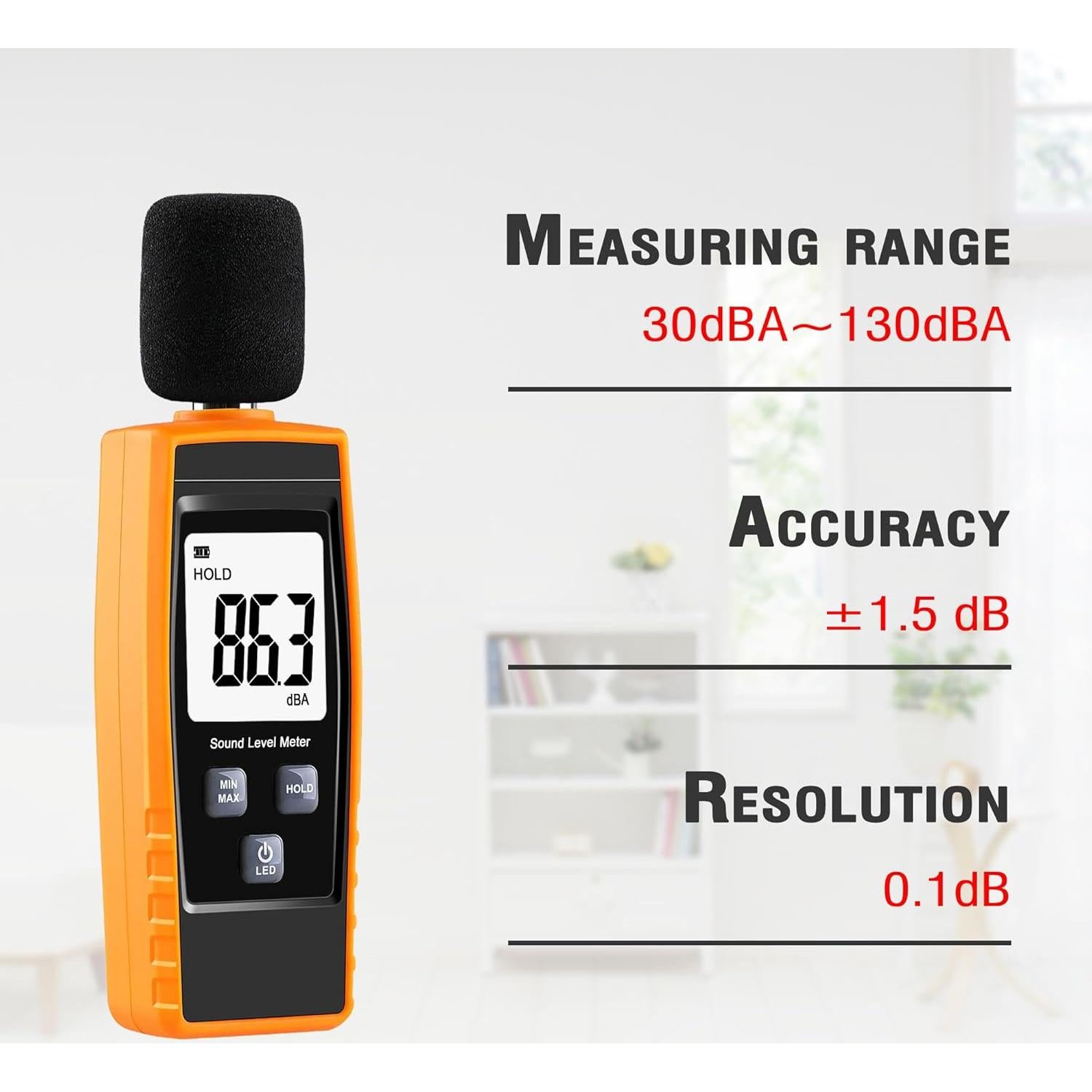 Medidor de Sonido V-Resourcing VLT111 30-130 dB Portátil