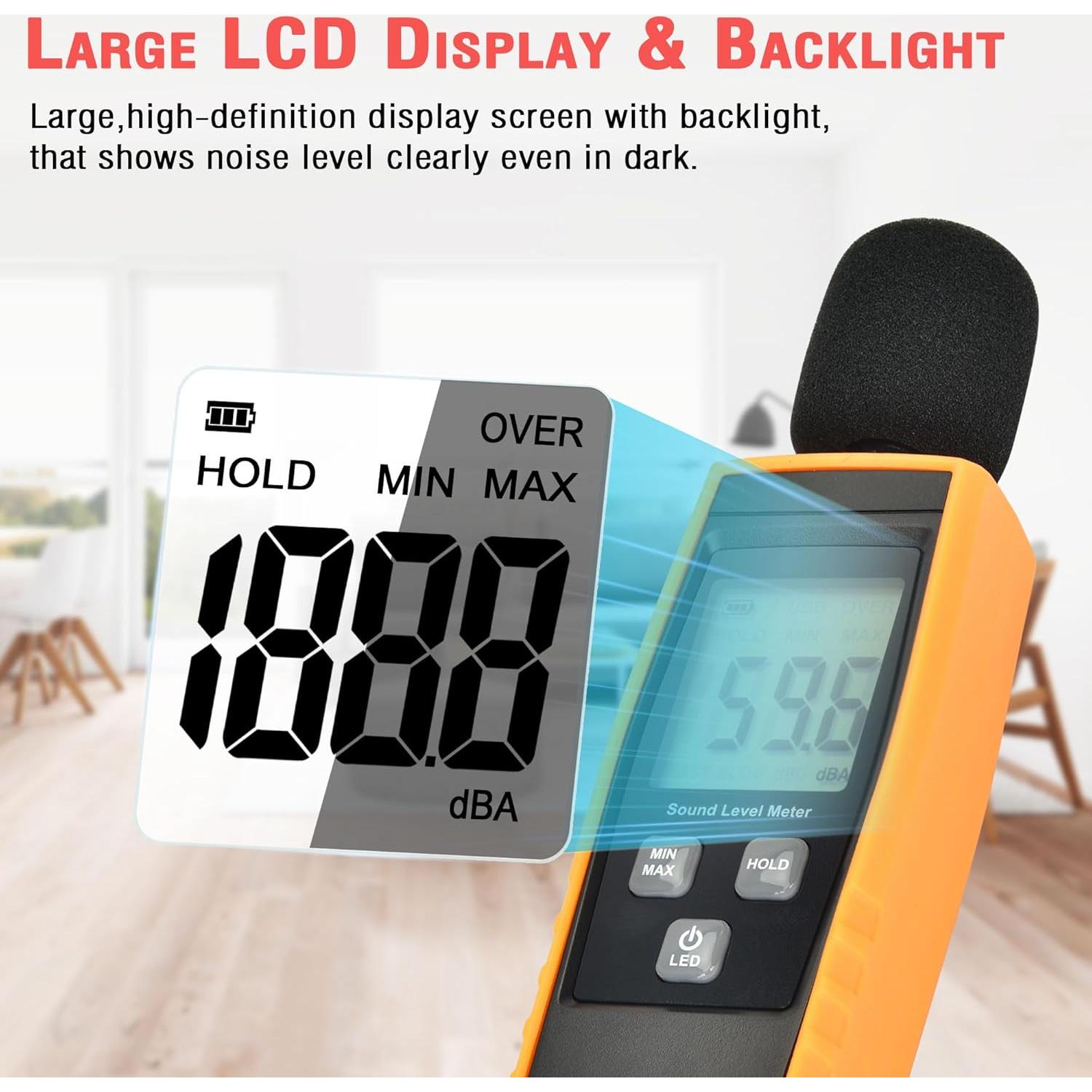 Medidor de Sonido V-Resourcing VLT111 30-130 dB Portátil