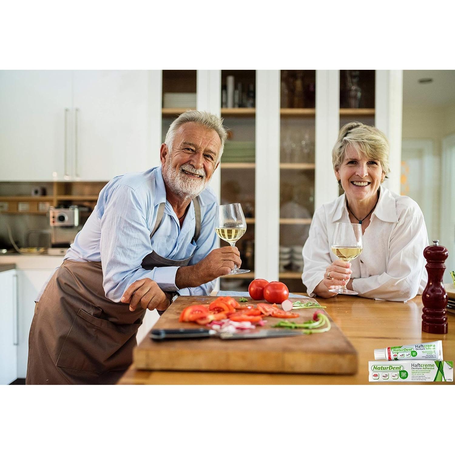 NaturDent Adhesivo Natural Fuerte para Dentaduras 40g - Paquete de 4