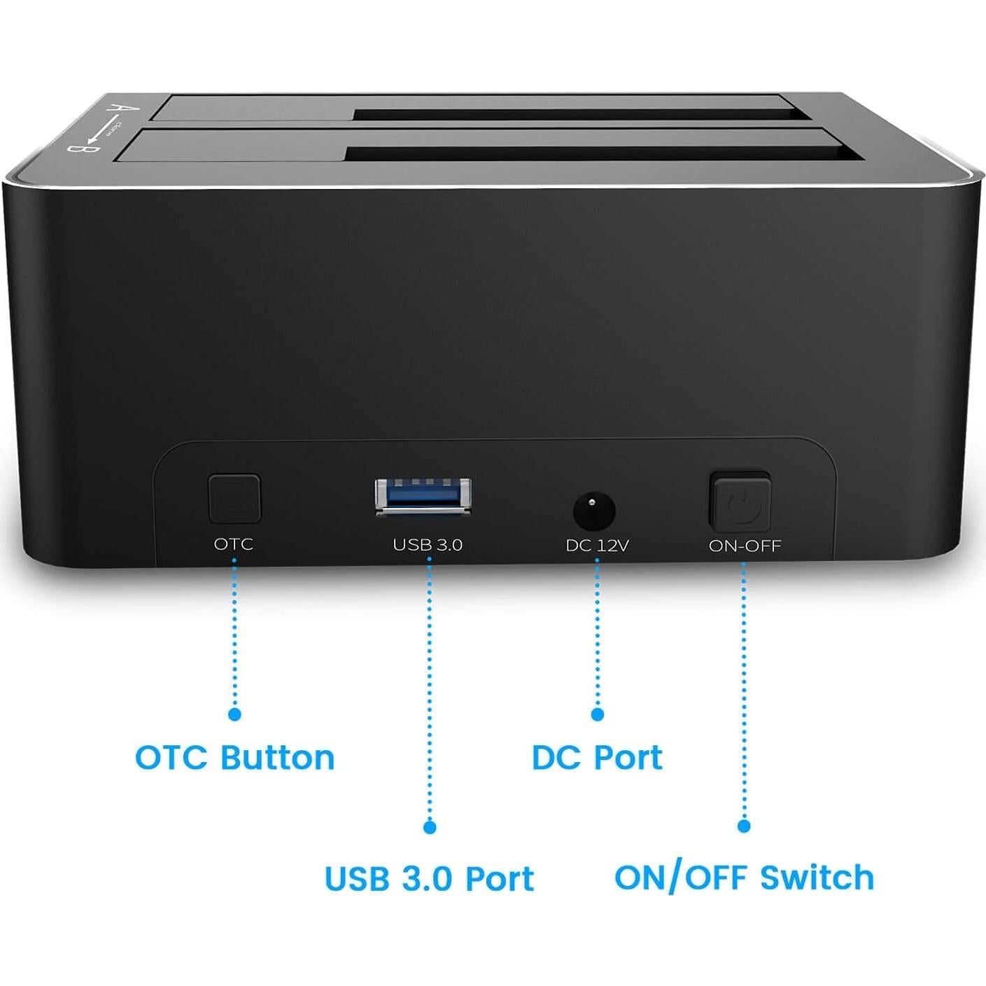 Dock HDD SATA Doble Bahía RSHTECH RSH-DS01 16TB USB 3.0
