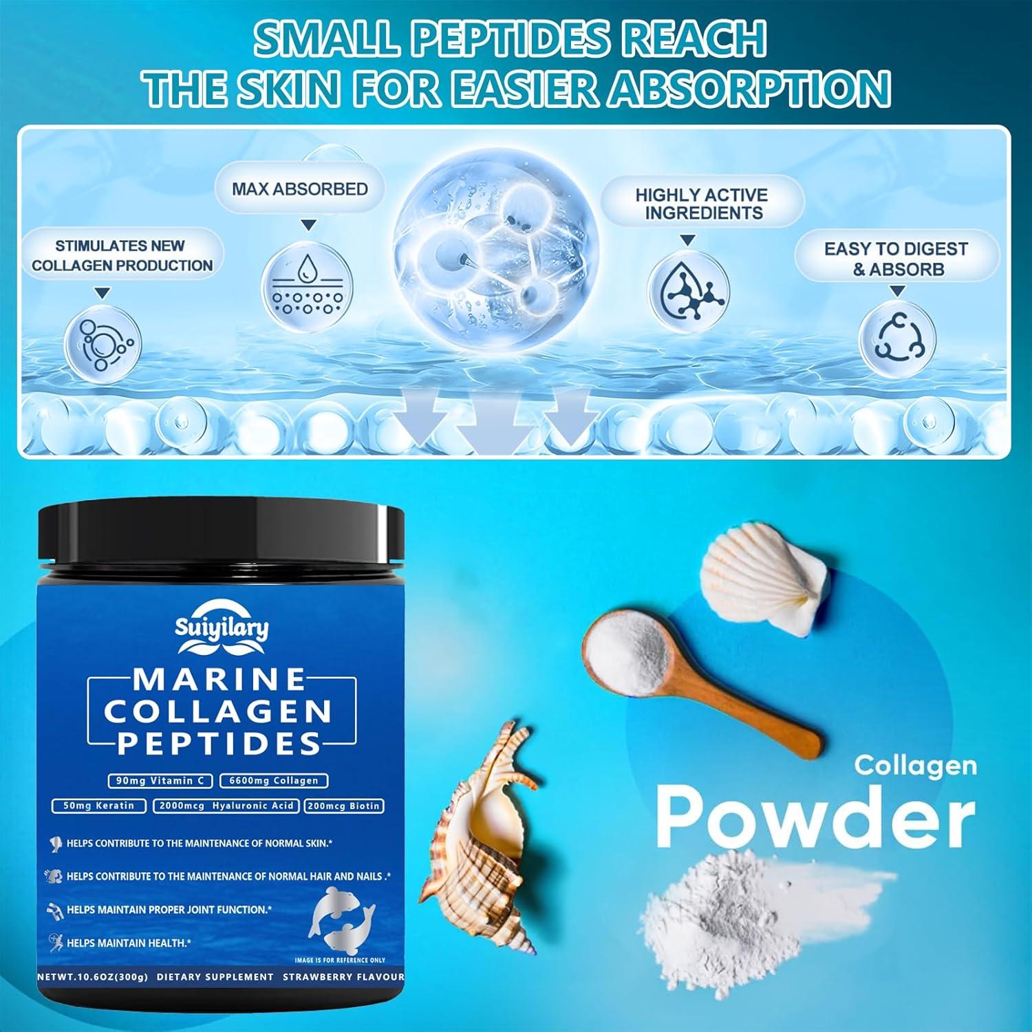 Polvo de Colágeno Marino Suiyilary 300g - Salud Piel, Cabello y Uñas