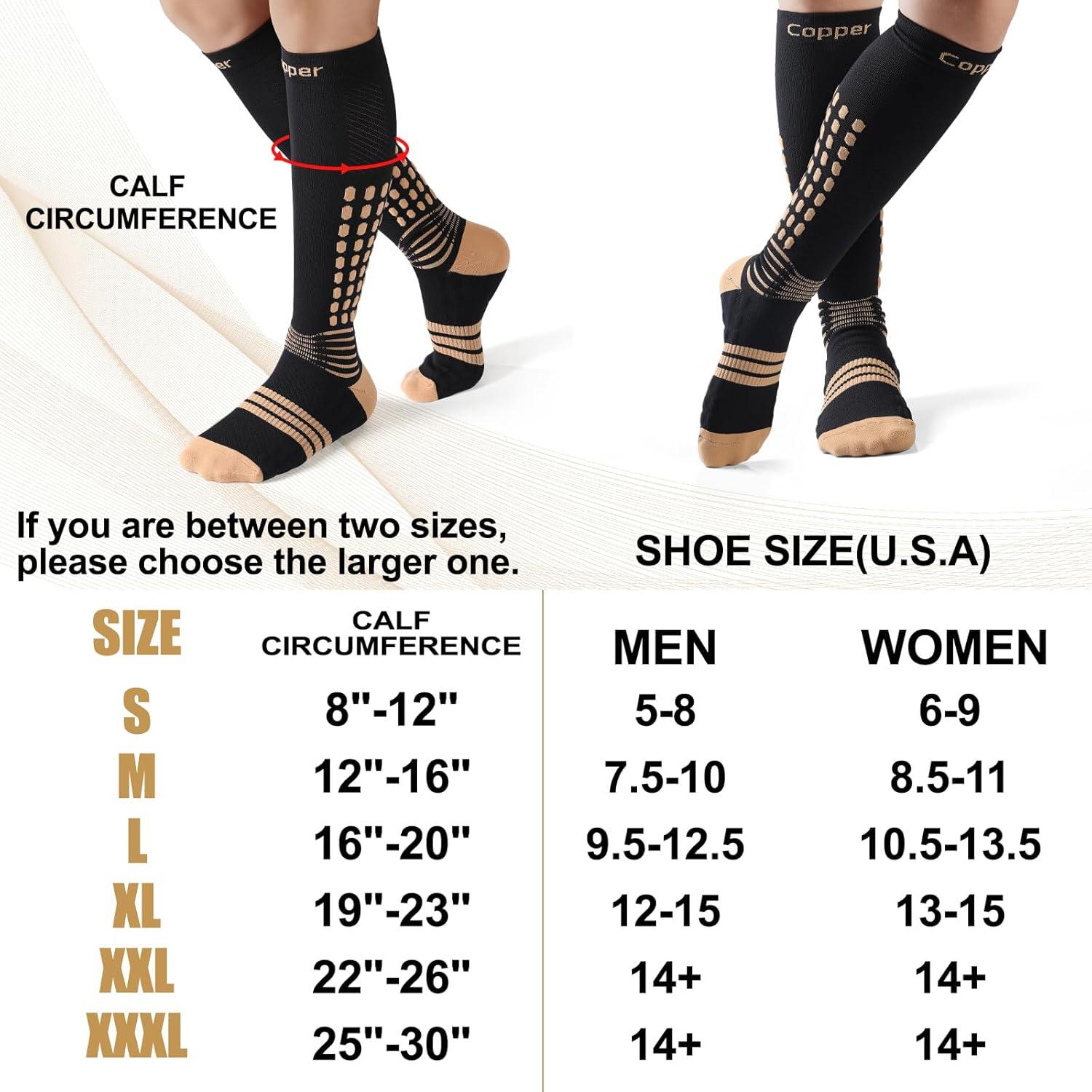 Calcetines de Compresión de Cobre NEENCA 20-30 mmHg - 1 Par