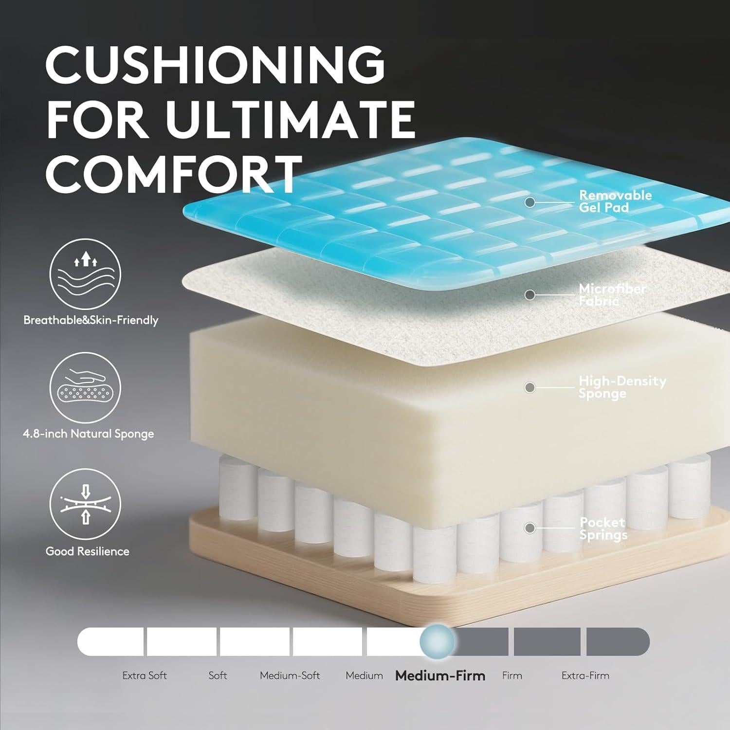 Silla de Juego Ergonómica Morkprism Beige con Reposapiés y Masaje