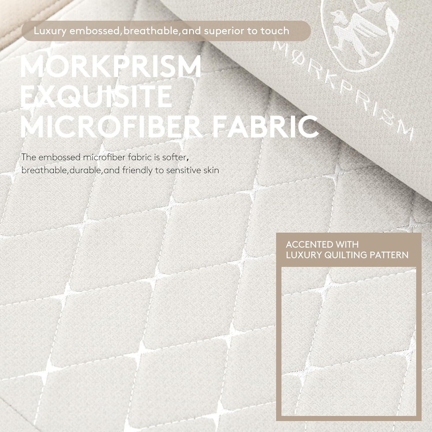 Silla de Juego Ergonómica Morkprism Beige con Reposapiés y Masaje