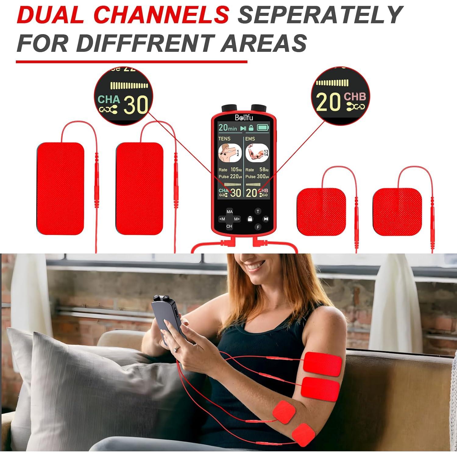 Unidad de Estimulador Muscular TENS EMS Belifu 4 en 1 - 36 Modos