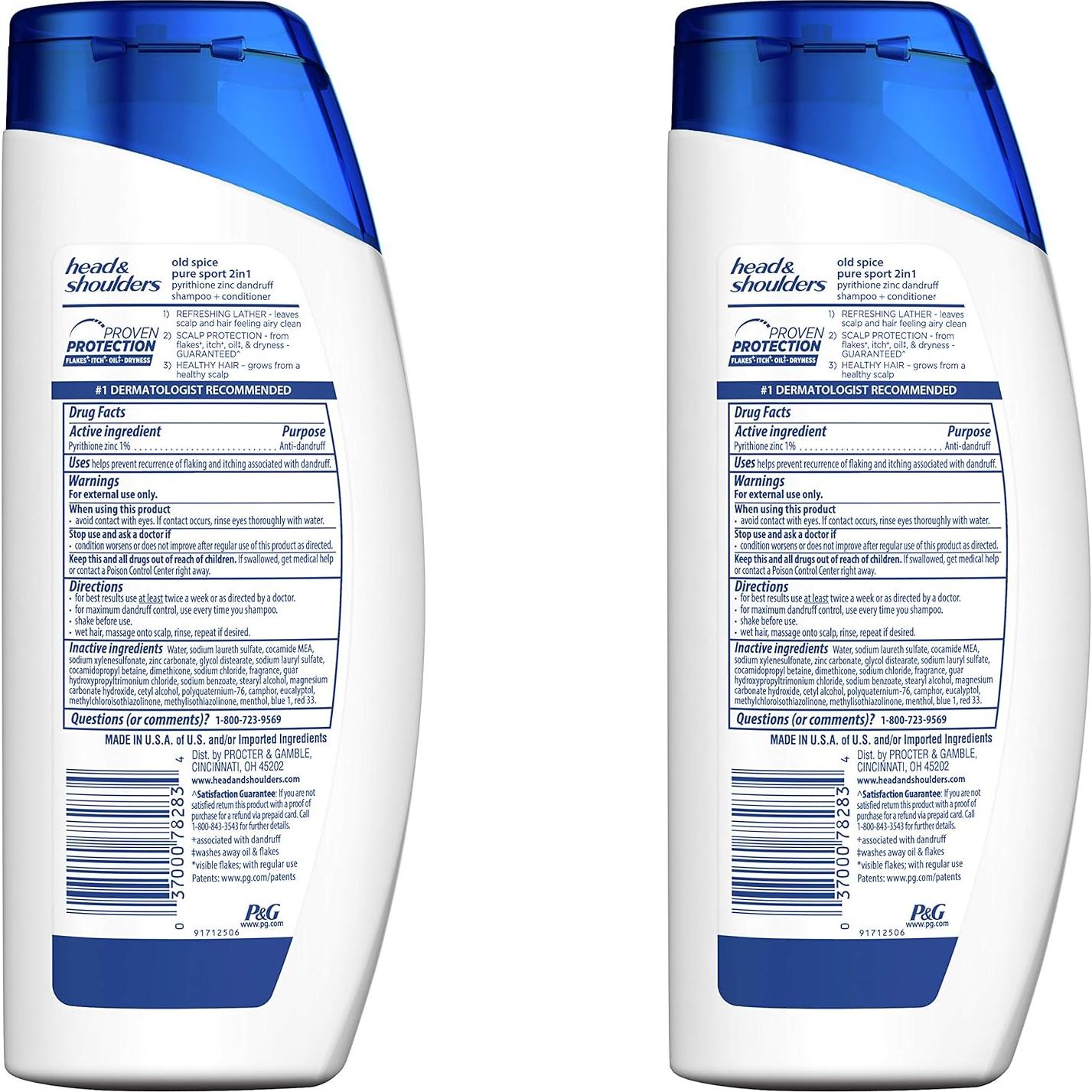 Head & Shoulders Champú y Acondicionador 2 en 1 Anticaspa Old Spice Pure Sport 700 ml