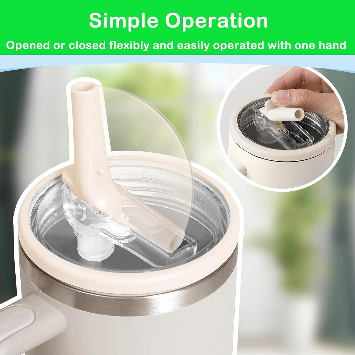 Tapa de repuesto con popote flip HAIYUUS para Stanley 40 oz - 2 piezas