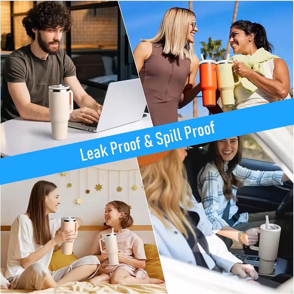 Tapa de repuesto con popote flip HAIYUUS para Stanley 40 oz - 2 piezas