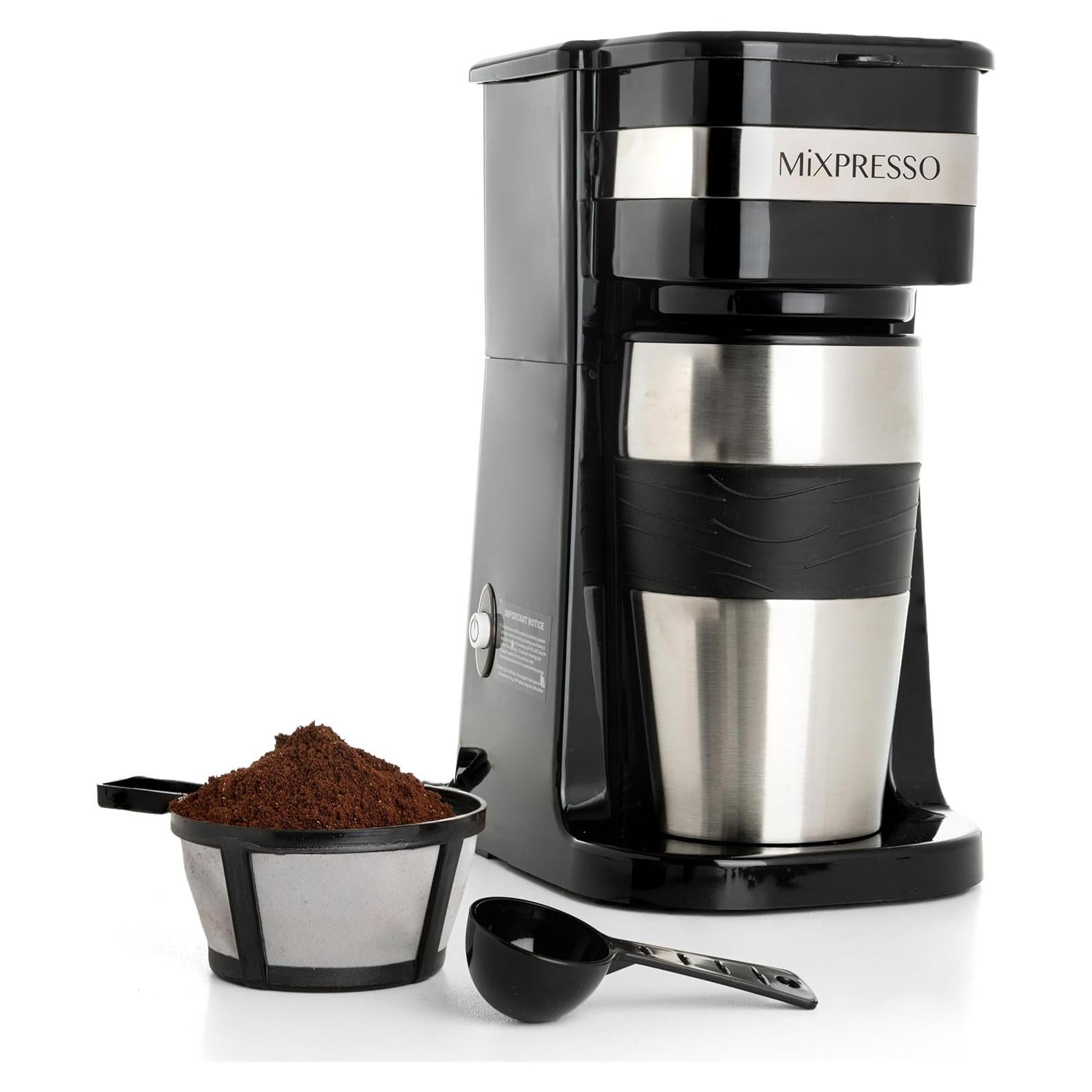 Cafetera Personal Mixpresso Negra 1 Taza con Taza de Viaje 14oz