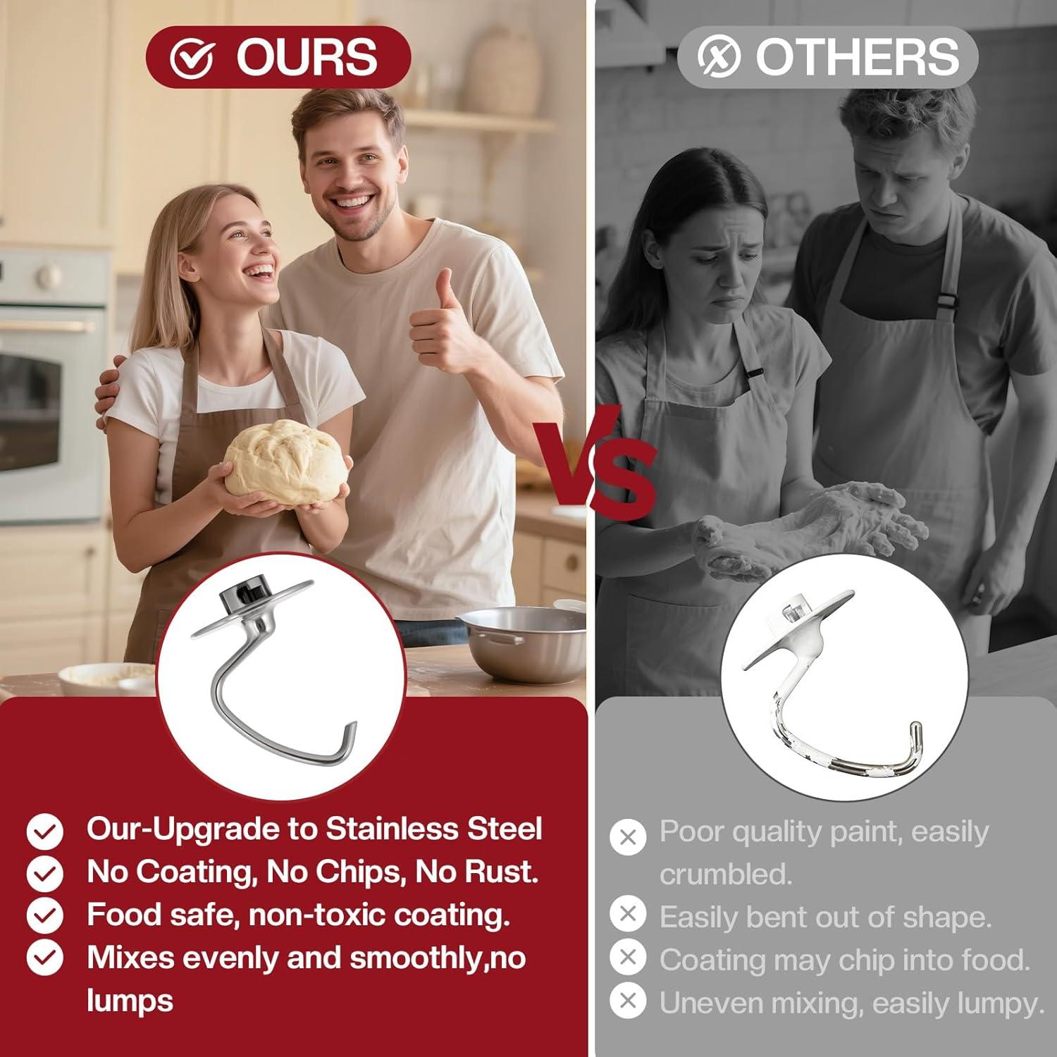 Gancho para Masa Acero Inoxidable Mttobo 4.5-5 Qt KitchenAid