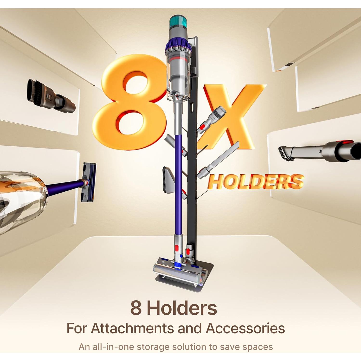 Soporte para Aspiradora Inalámbrica PEGZONE con 8 Ganchos Negro