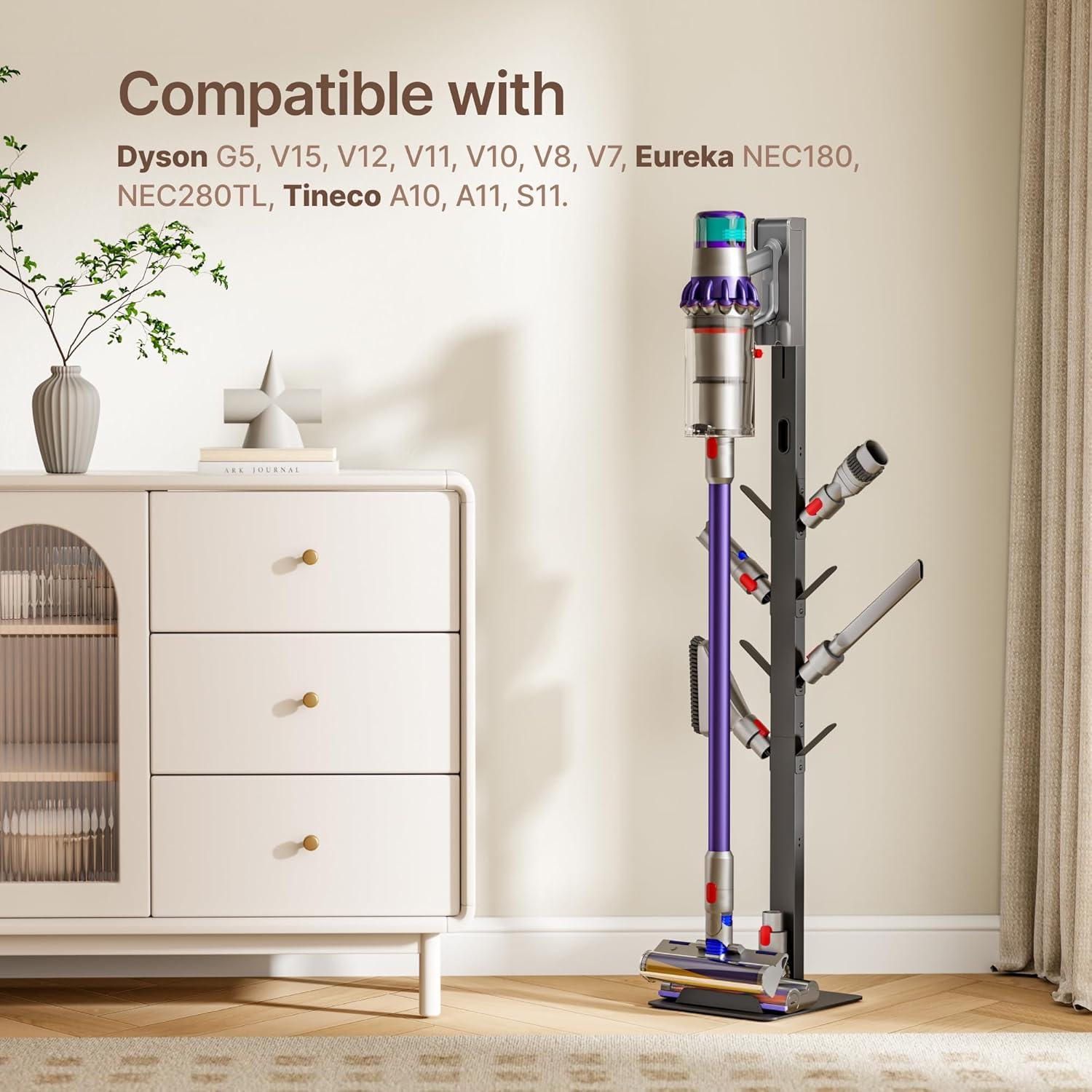 Soporte para Aspiradora Inalámbrica PEGZONE con 8 Ganchos Negro