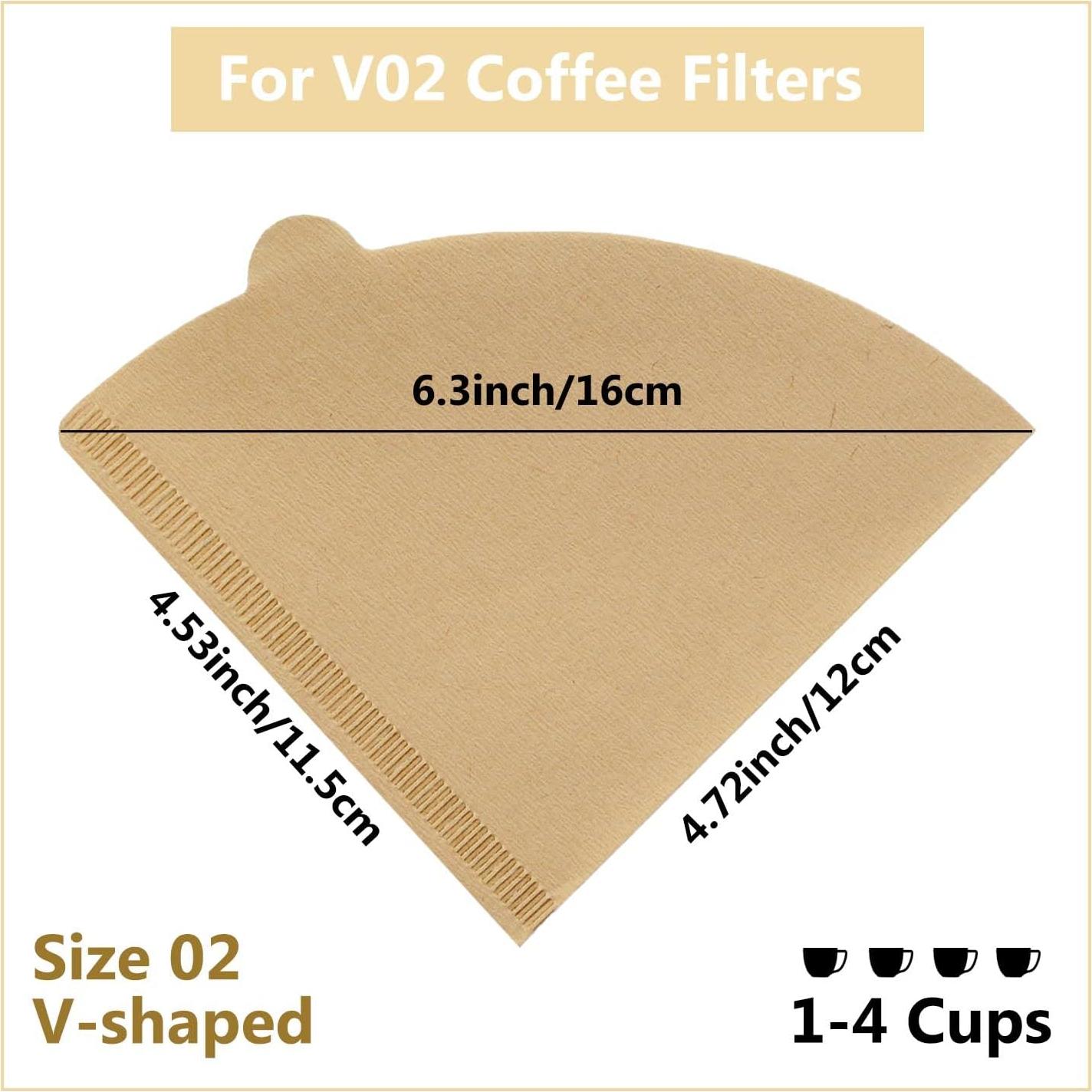 Filtros de café en cono Revelook V02, 100 unidades, 1-4 tazas