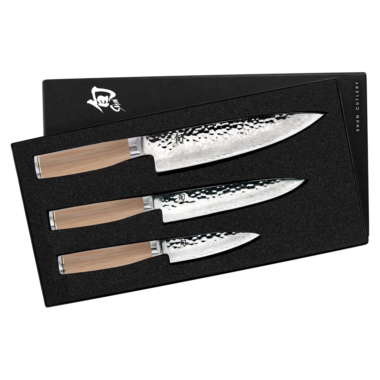 Conjunto de Cuchillos Shun Premier Blonde 3 Piezas Acero Damasco