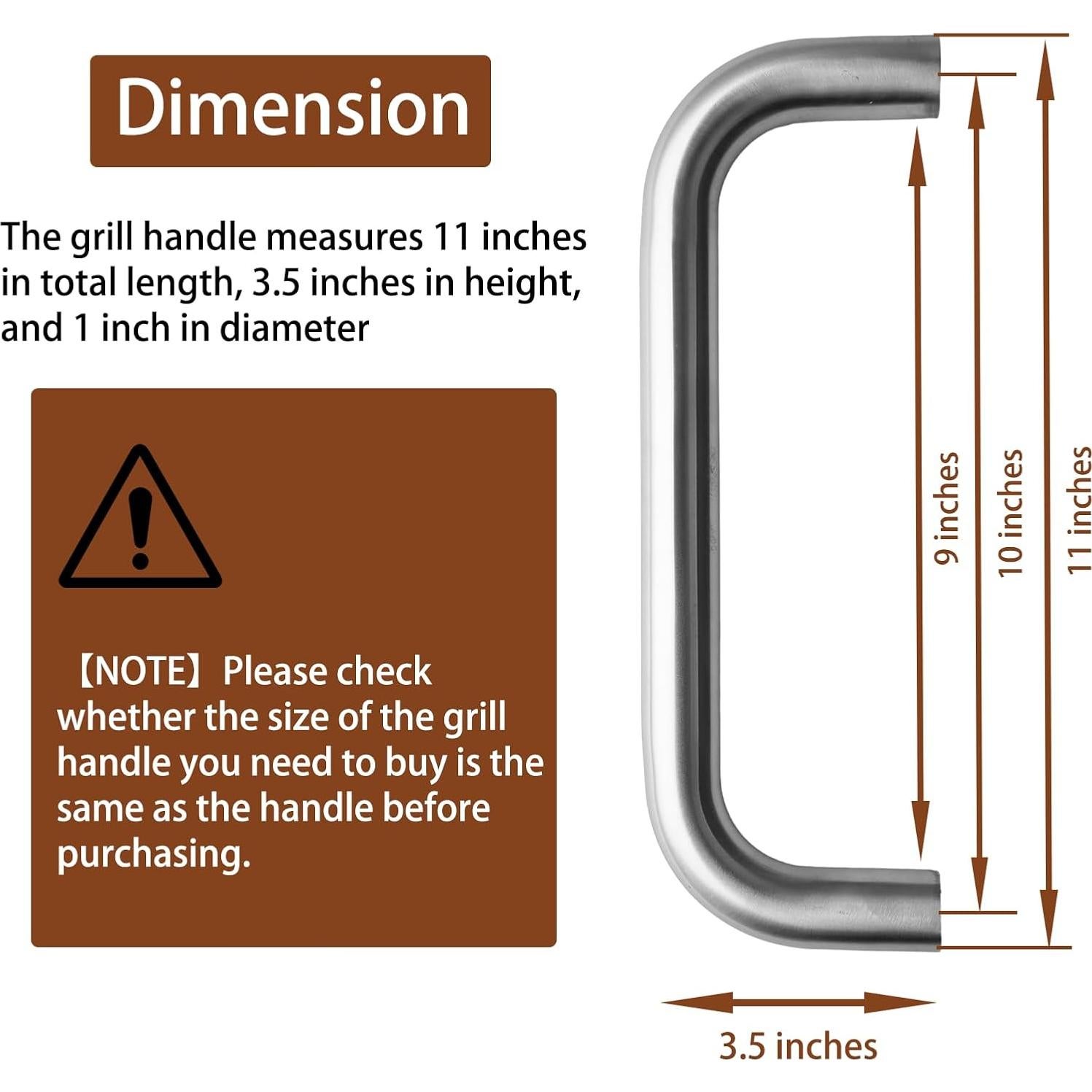 Mango Lateral de Parrilla BBQtopia 27.94 cm Acero Inoxidable