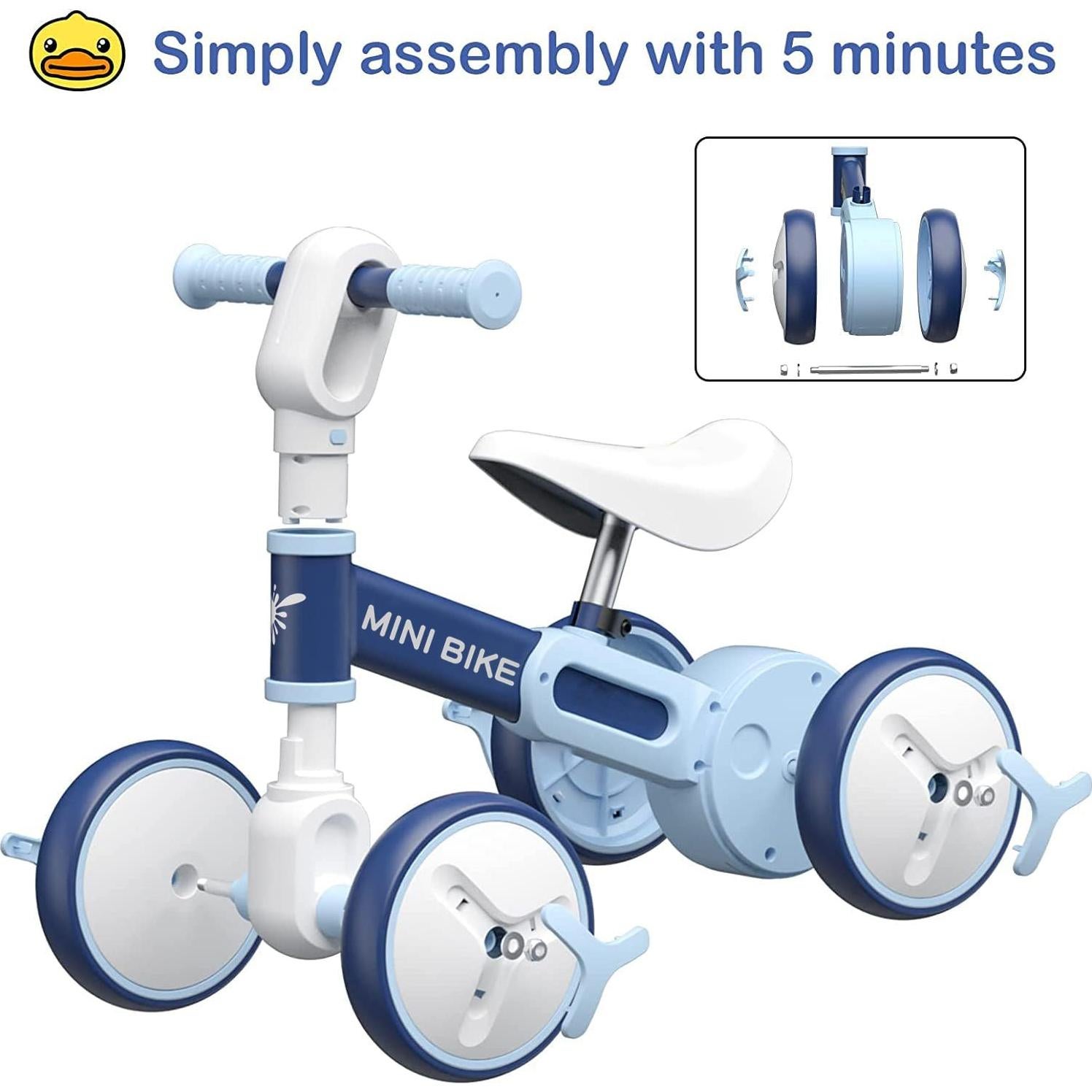 Bicicleta de Equilibrio YGJT para Bebés 12-36 Meses Azul