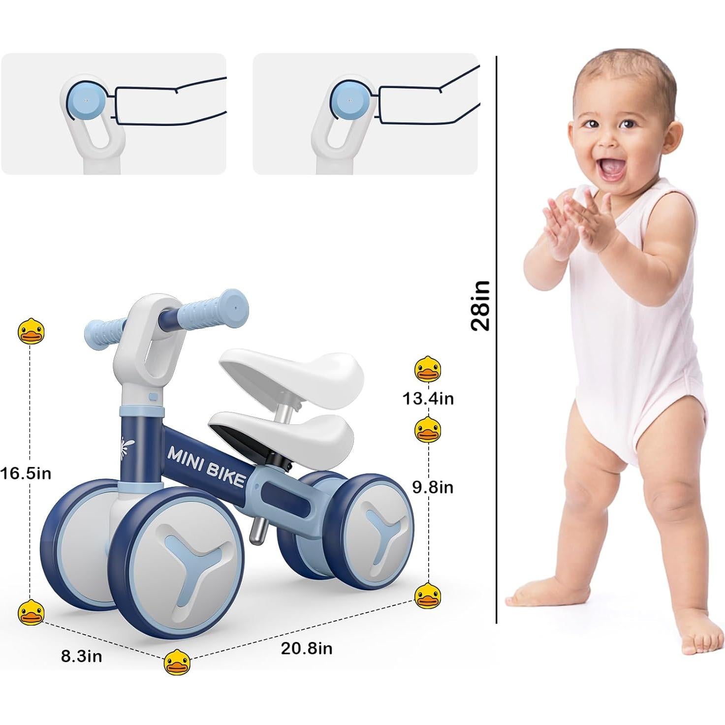 Bicicleta de Equilibrio YGJT para Bebés 12-36 Meses Azul