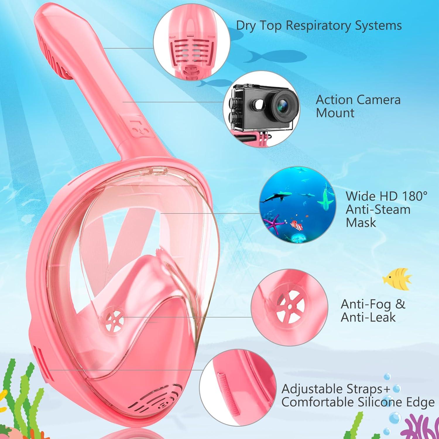 Máscara de Snorkel Hydiview para Niños 2-14 Años Antifugas