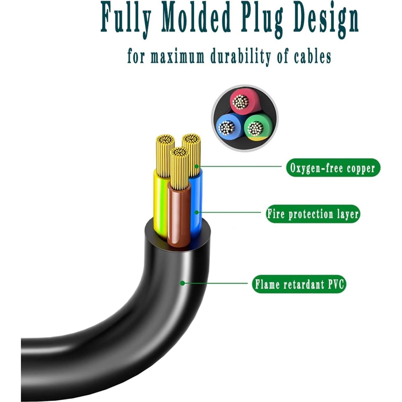 Cable de Alimentación 3FT UNIMOSON para Amplificadores y Altavoces