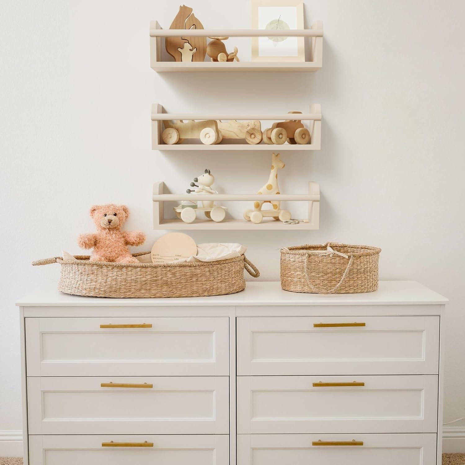 Estantes Flotantes Beige ZICOTO - Juego de 3 para Guardería