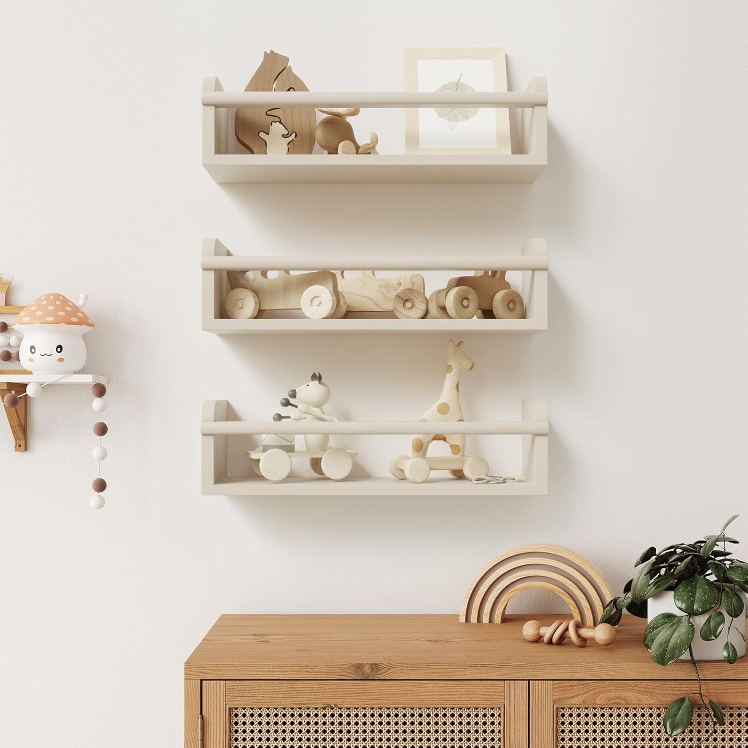 Estantes Flotantes Beige ZICOTO - Juego de 3 para Guardería