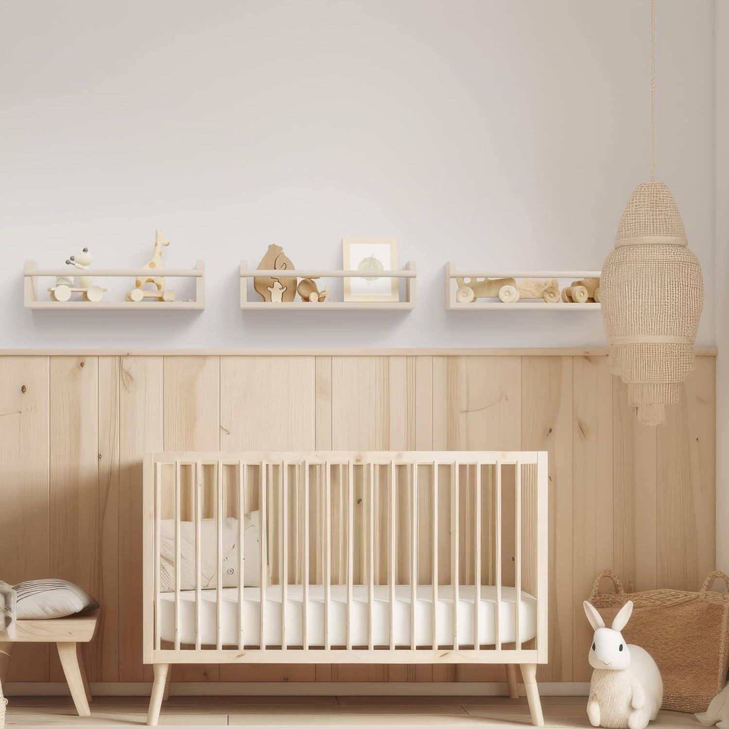 Estantes Flotantes Beige ZICOTO - Juego de 3 para Guardería