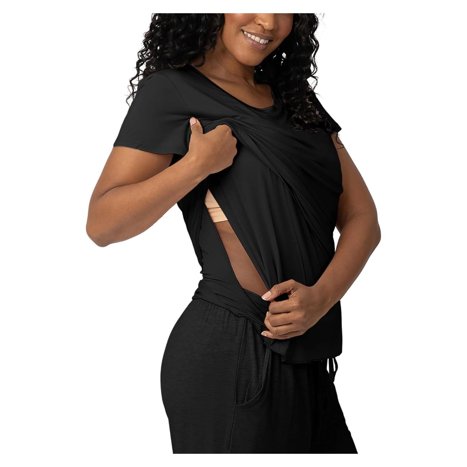 Camiseta de Maternidad y Lactancia Kindred Bravely Negra