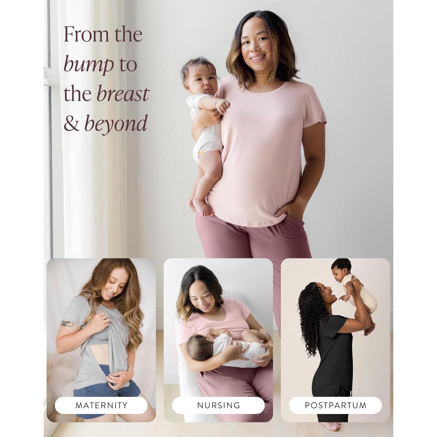 Camiseta de Maternidad y Lactancia Kindred Bravely Negra