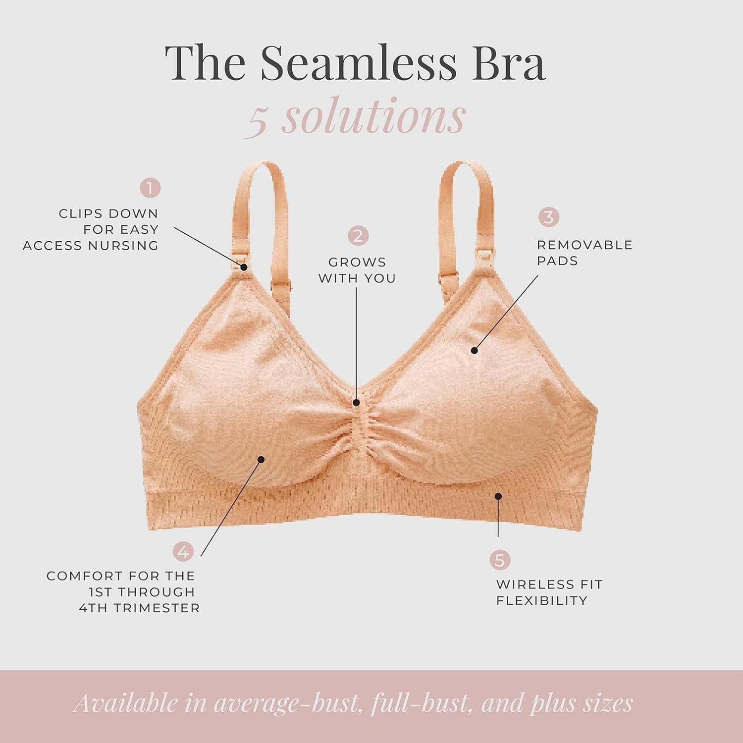 Sostén de Lactancia Sin Costuras Motherhood Maternity Tallas S-3X