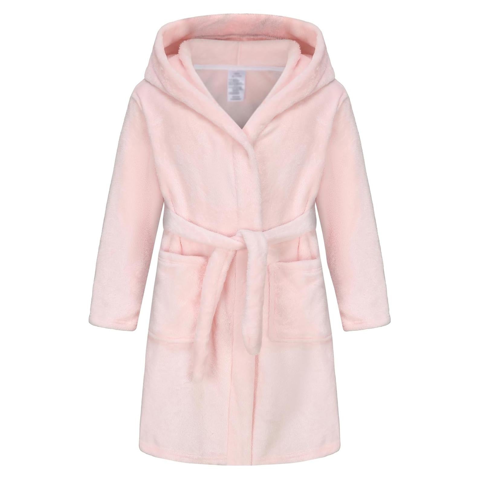 Bata de felpa con capucha para niñas Rosa 2-3 años