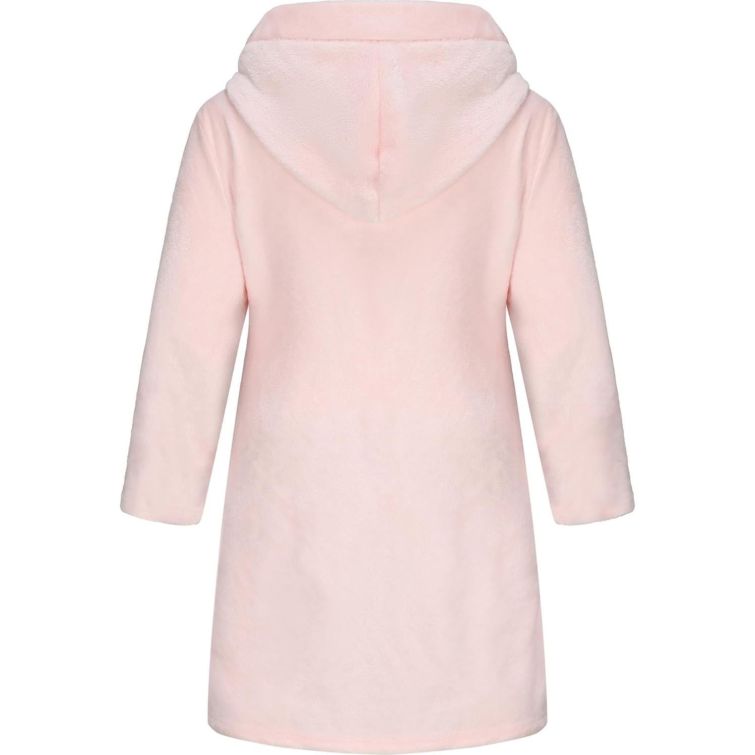 Bata de felpa con capucha para niñas Rosa 2-3 años