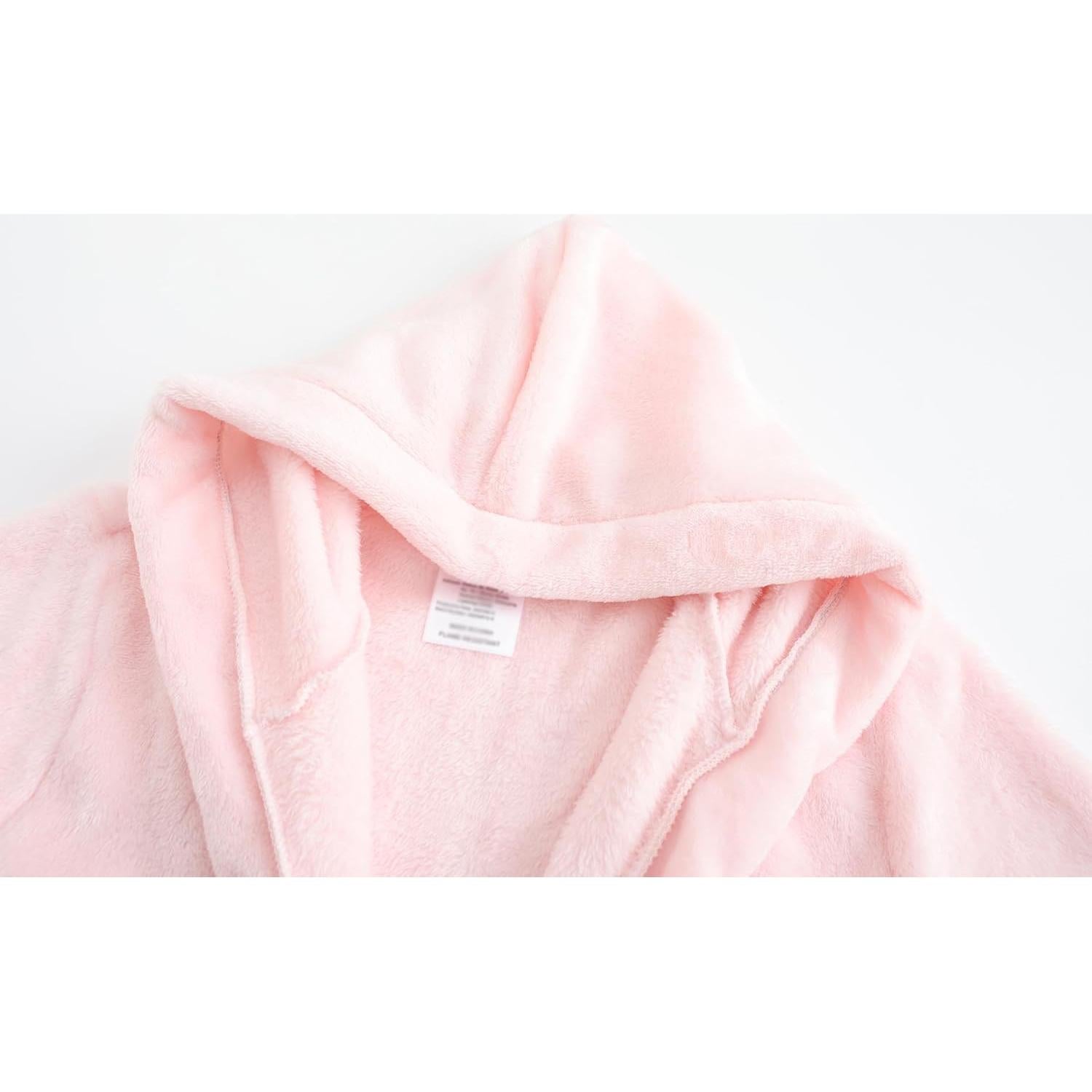 Bata de felpa con capucha para niñas Rosa 2-3 años