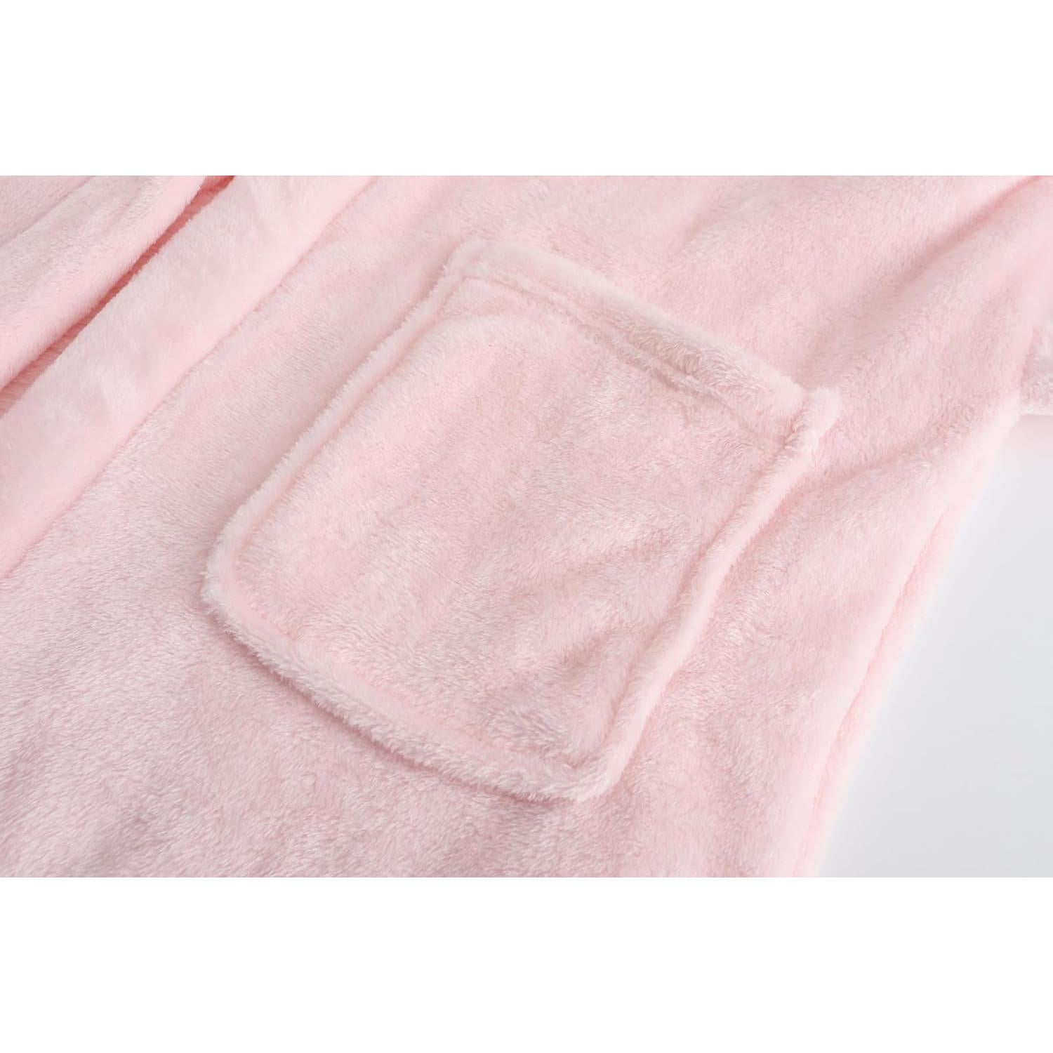 Bata de felpa con capucha para niñas Rosa 2-3 años