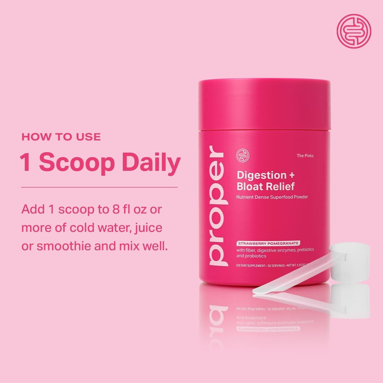 Proper Alivio Digestivo en Polvo - 30 Porciones con Probioticos