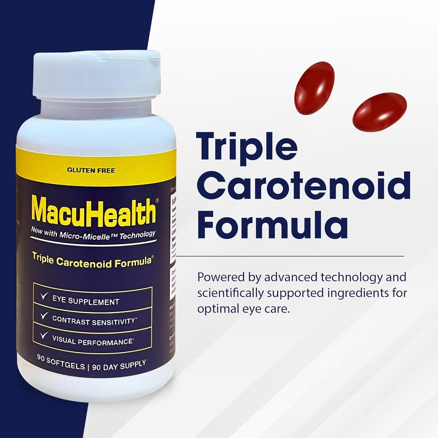 Suplemento Ocular MacuHealth Triple Carotenoide 90 Gelatinas