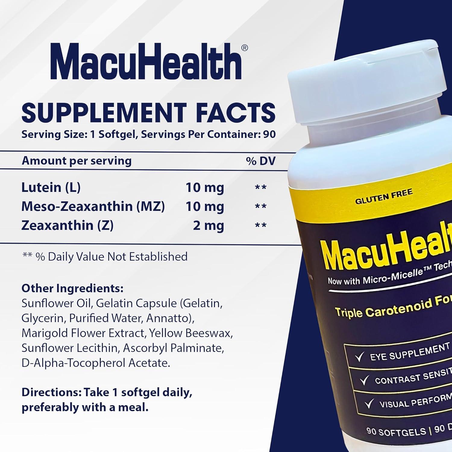 Suplemento Ocular MacuHealth Triple Carotenoide 90 Gelatinas