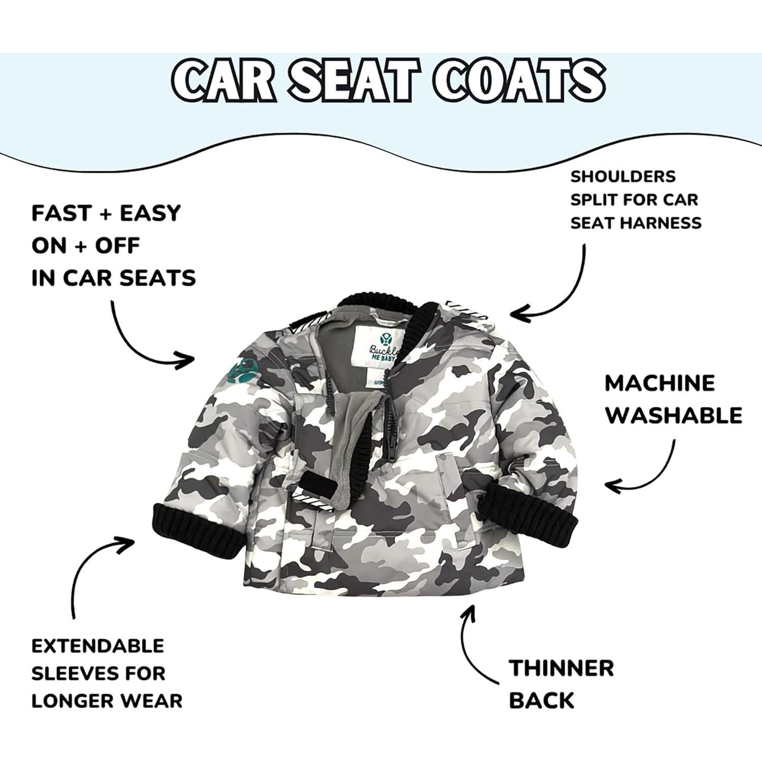 Abrigo de Invierno Buckle Me Baby para Asiento de Auto 6-9 Meses