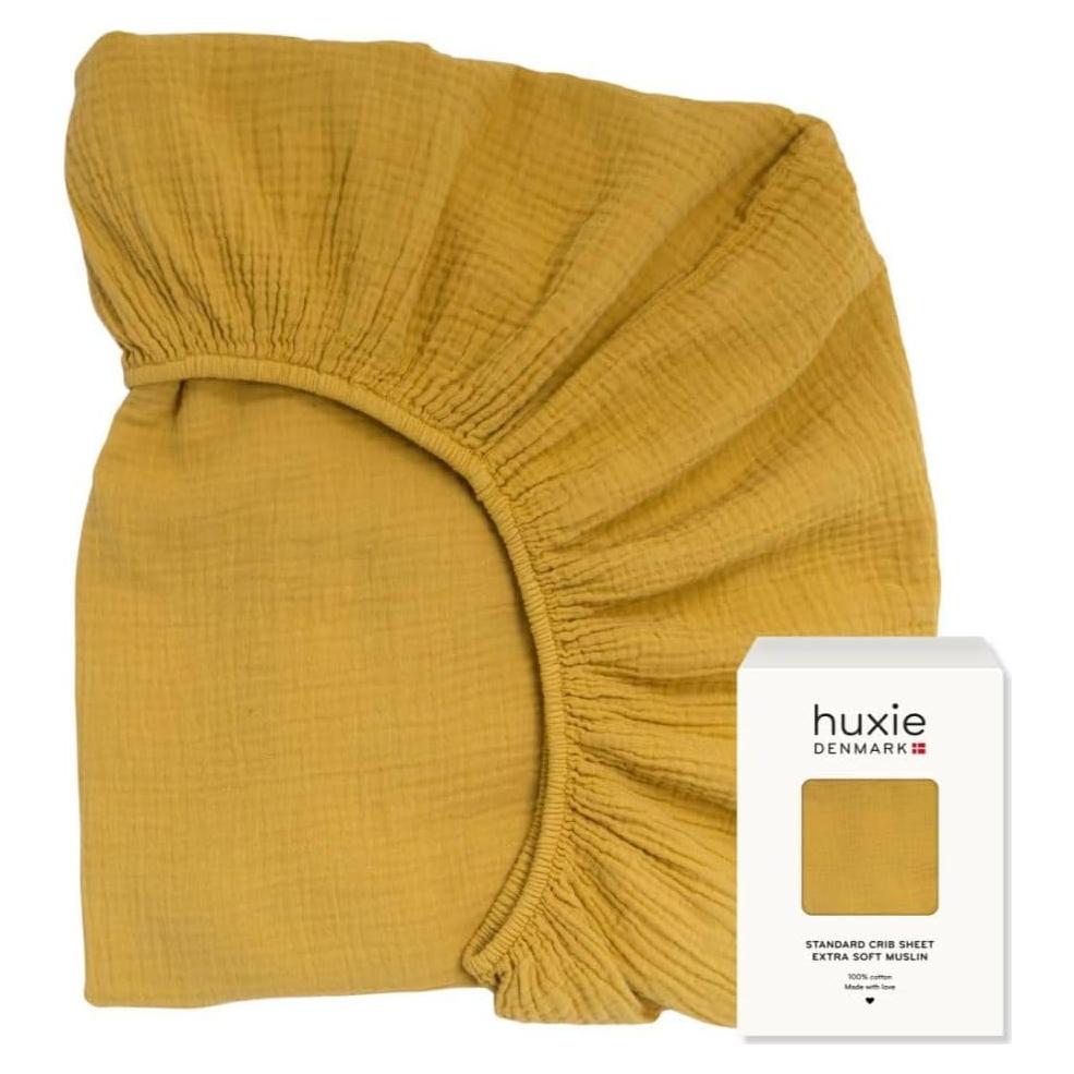 Sábanas para Cuna Huxie - Algodón Orgánico 28" x 52" Amarillo