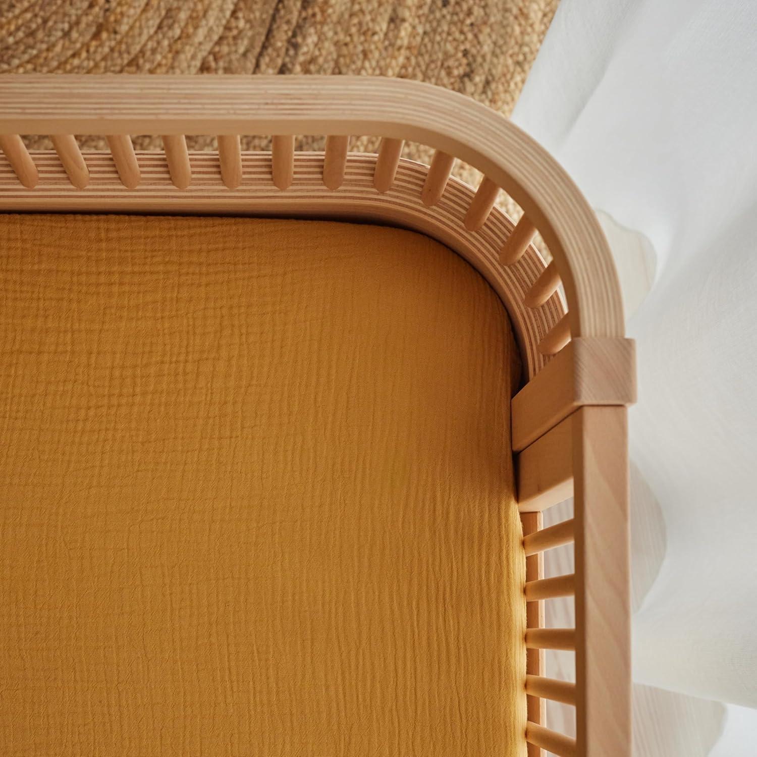 Sábanas para Cuna Huxie - Algodón Orgánico 28" x 52" Amarillo