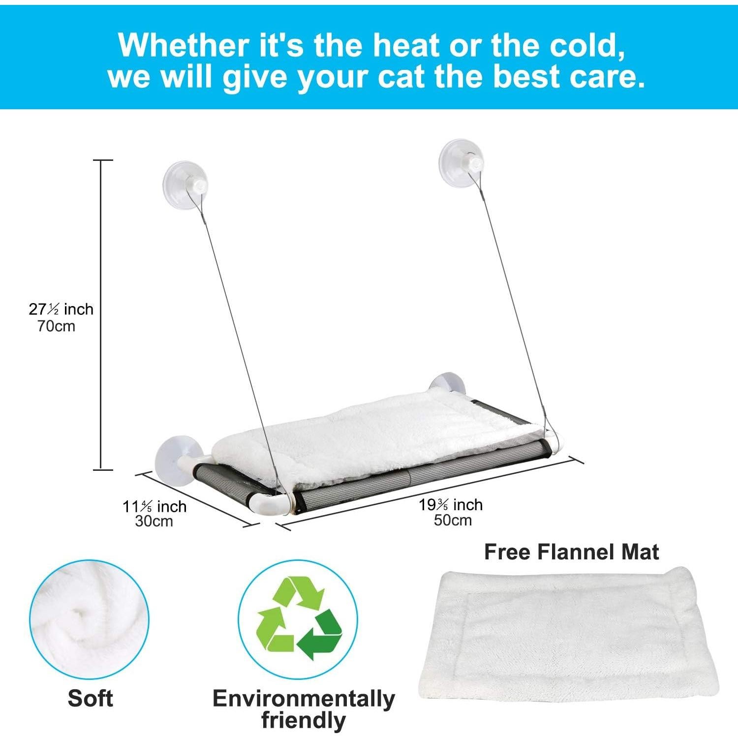 Perchera para Gatos ZALALOVA A1 Ventana con Manta Polar