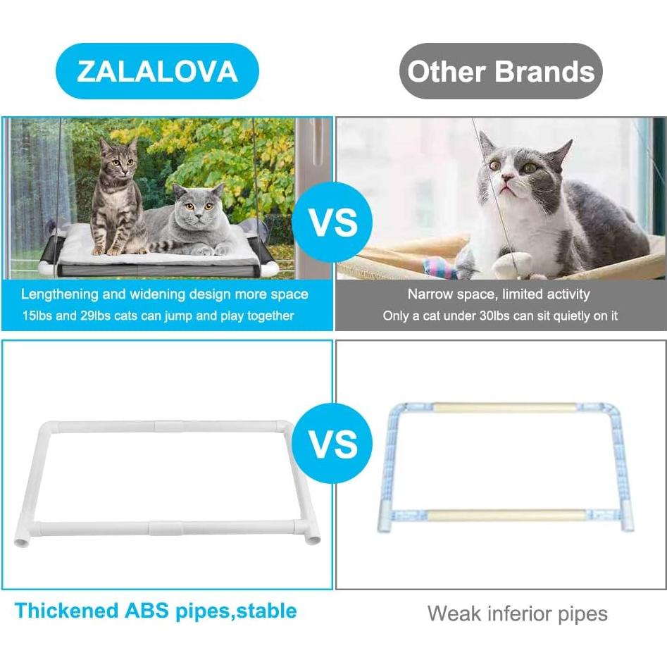 Perchera para Gatos ZALALOVA A1 Ventana con Manta Polar