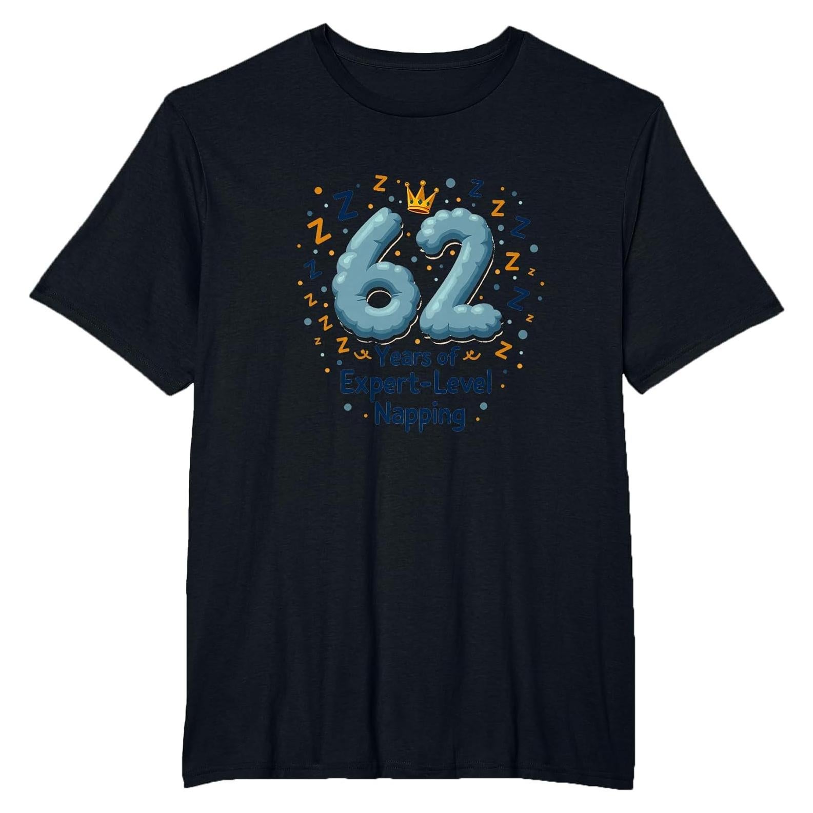 Camiseta Divertida para Hombre 62 Años de Siestas Expertas