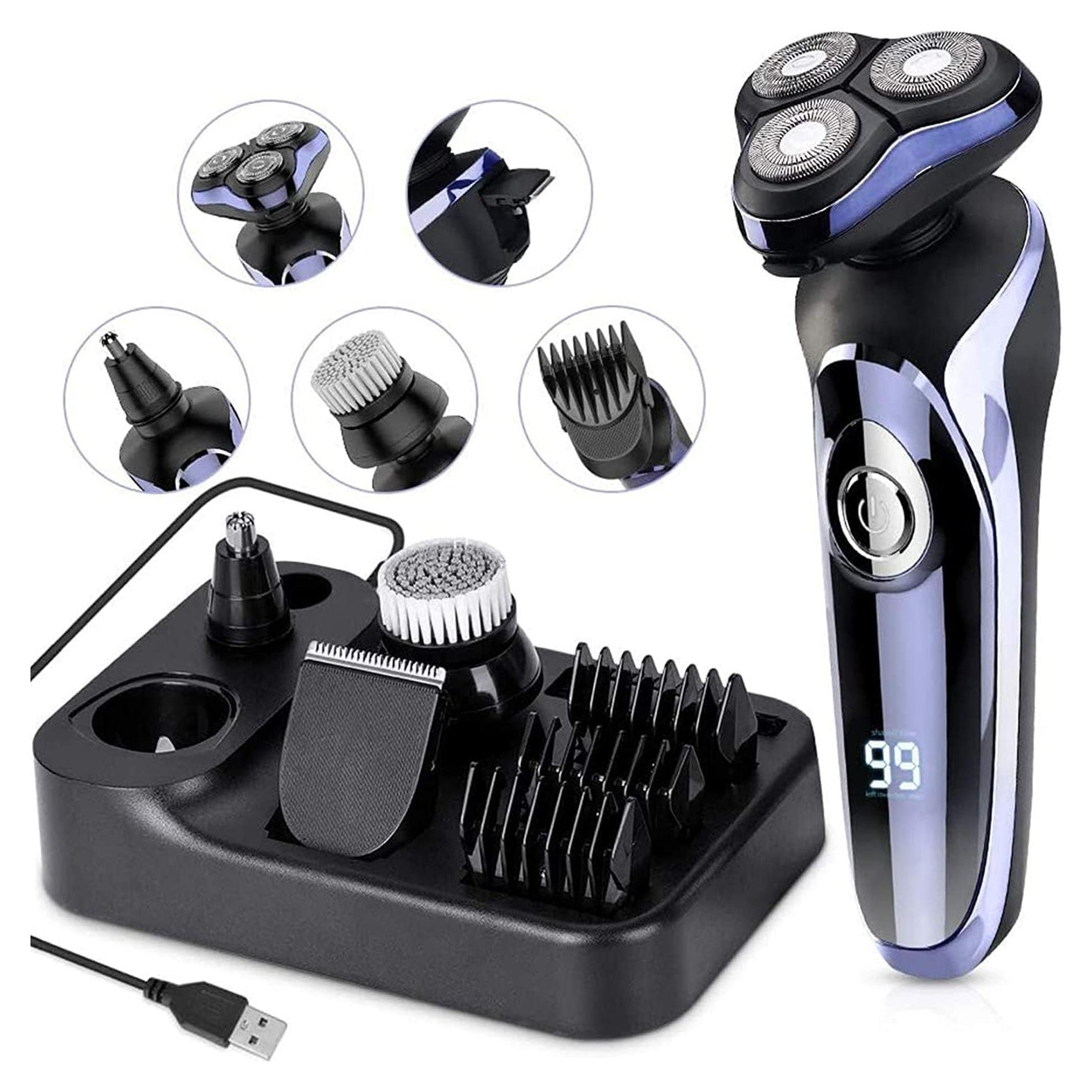 Afeitadora eléctrica 4 en 1 YONGYAO, a prueba de agua, carga USB