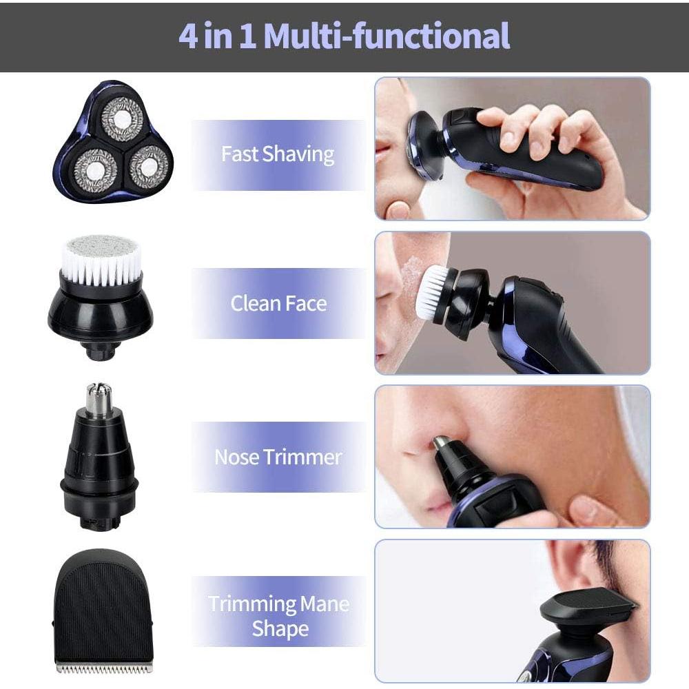 Afeitadora eléctrica 4 en 1 YONGYAO, a prueba de agua, carga USB