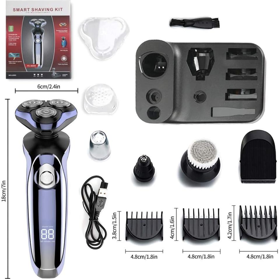 Afeitadora eléctrica 4 en 1 YONGYAO, a prueba de agua, carga USB