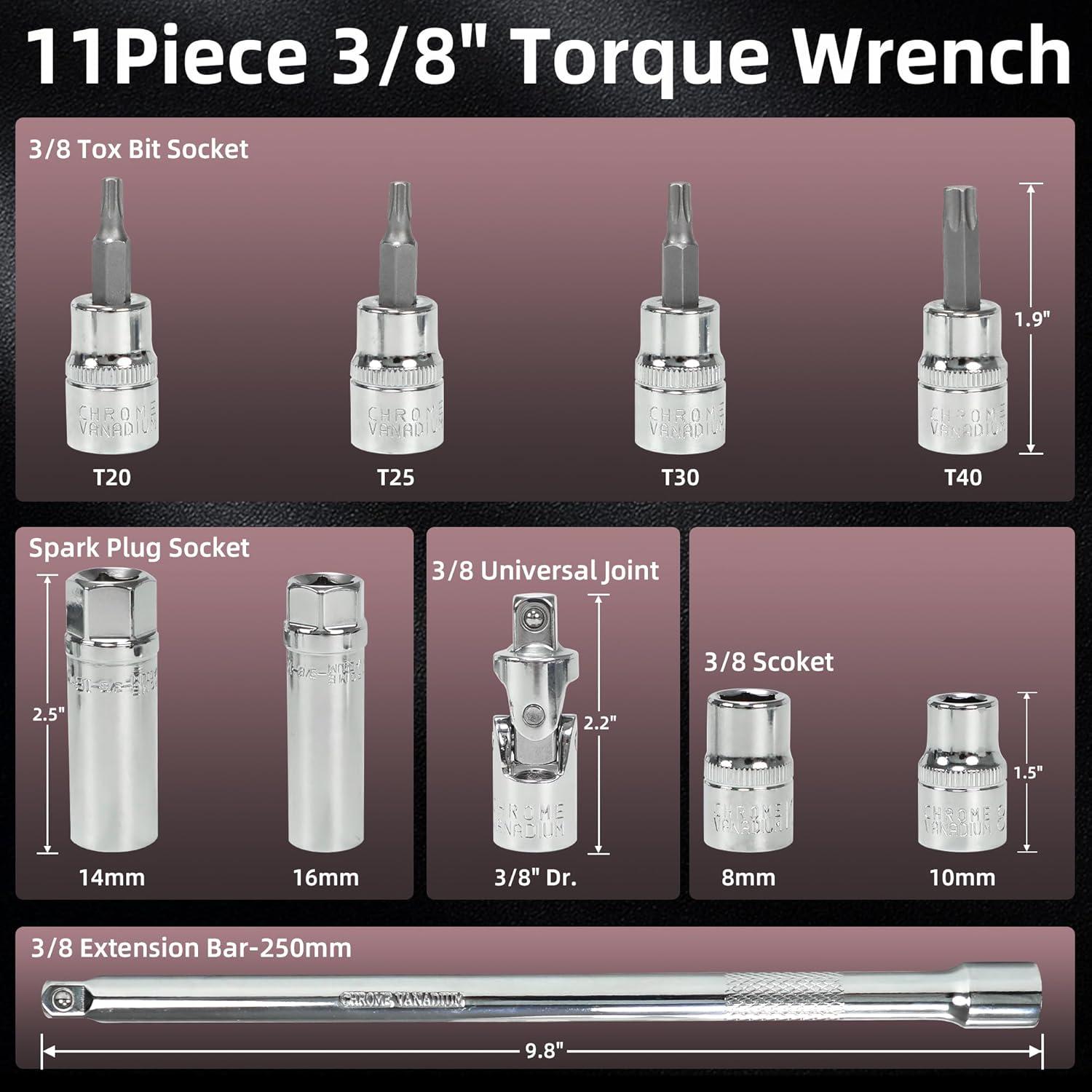 Juego de 11 Piezas de Enchufe de Bujía UYECOVE con Llave de Torque