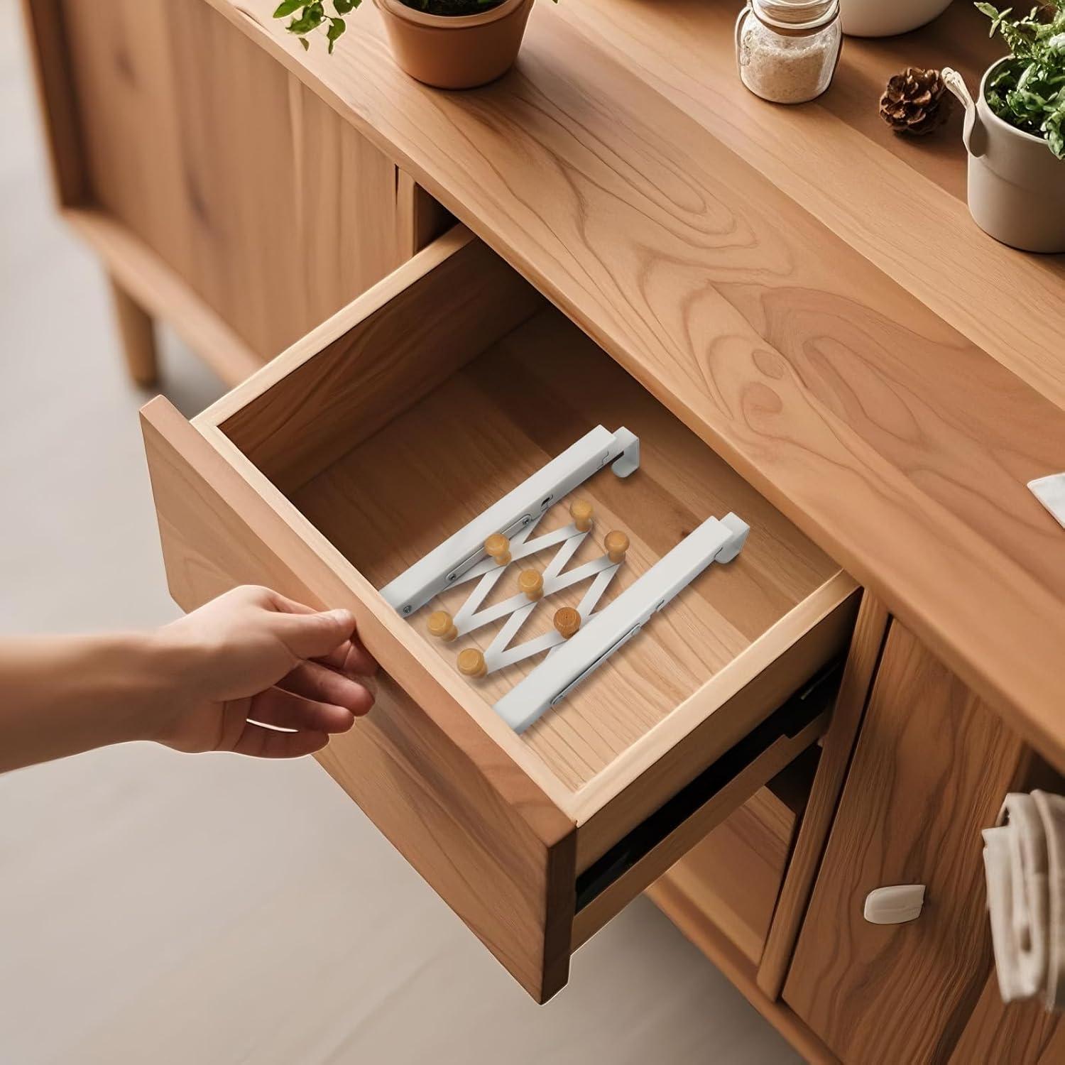 Estante de Secado sobre la Puerta FYY - 7 Ganchos Plegable Blanco