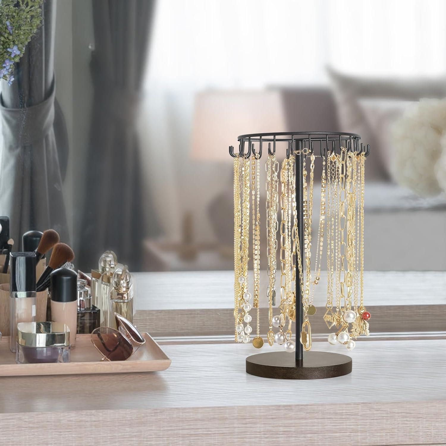 Soporte para Collares Mkono de Metal con 22 Ganchos Negro