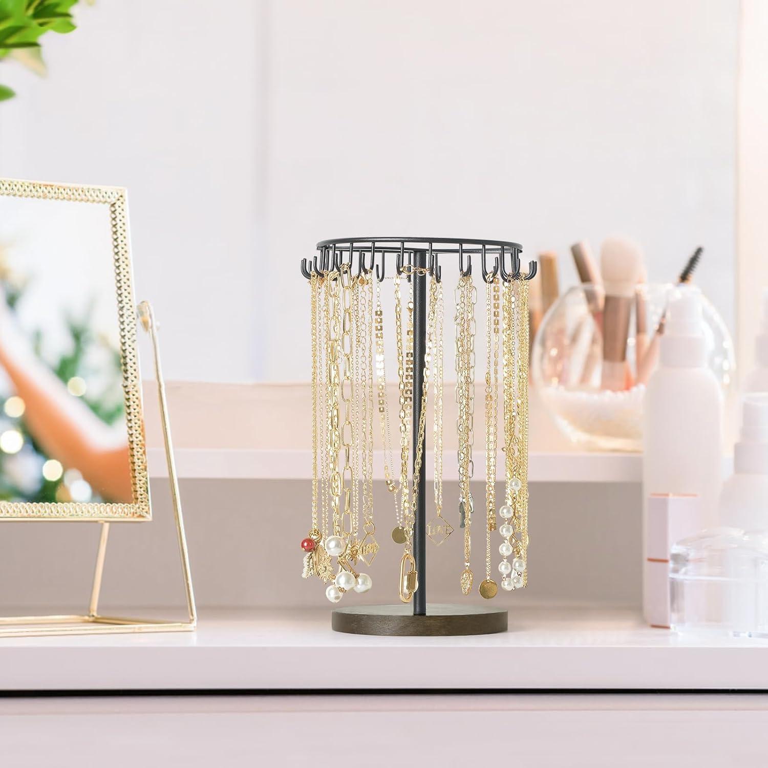 Soporte para Collares Mkono de Metal con 22 Ganchos Negro